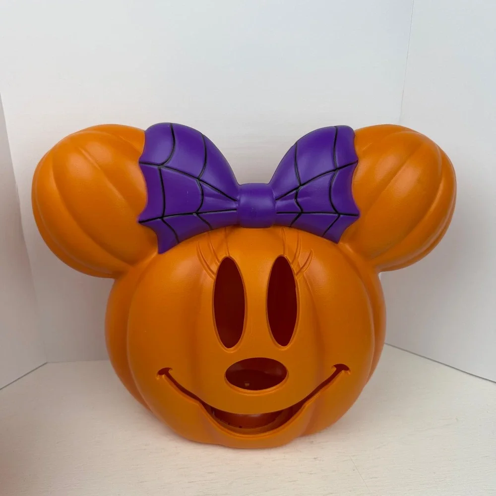 Disney Mickey Minnie Mouse Light Up Pumpkin Halloween Decor Set Orange - Picture 3 of 16